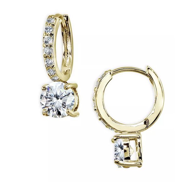 GIANI BERNINI Cubic Zirconia Huggie Hoop Earring 18k Gold-Plated Sterling Silver - Picture 7 of 8